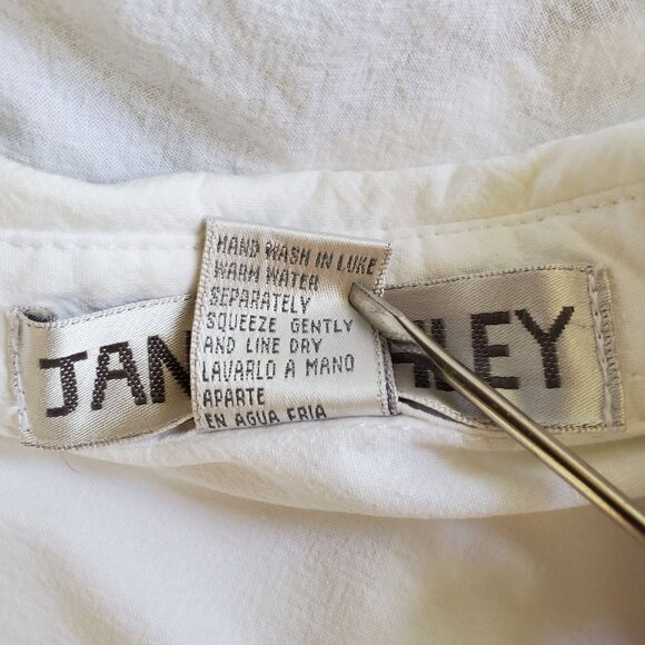 Jane Ashley Shirt Women's Medium White Nautical Embroidered Beaded Button-Down - Picture 10 of 12